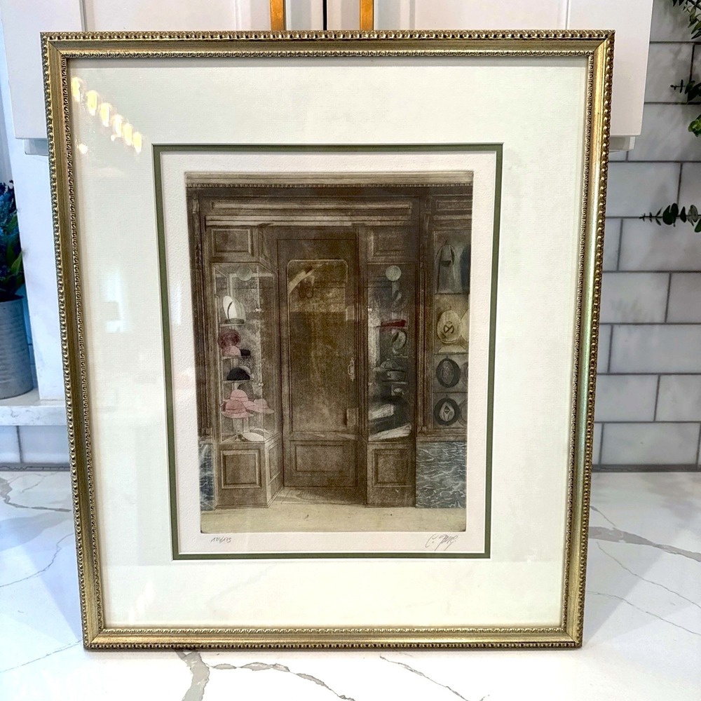Carlos Goncalves Limited Edition Print Millinery Shop Interior Framed Art